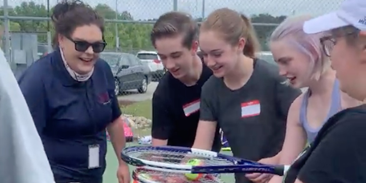 Adaptive tennis The 'stack of pancakes' drill