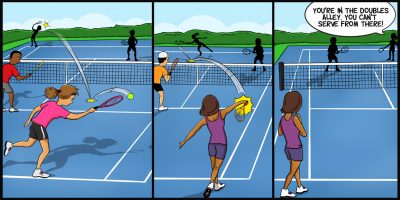 Visit the Serving in doubles page