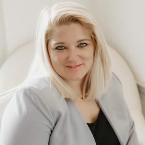  Catie Dugan Vargas smiling at the camera 