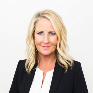 Lisa Mendenhall smiling at the camera in a black blazer 